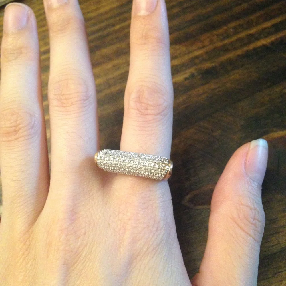 Two-Tone Rose Gold and Silver Statement Ring